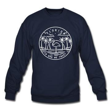 Florida Sweatshirt - State Design Florida Crewneck Sweatshirt - navy