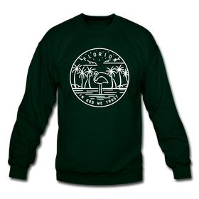 Florida Sweatshirt - State Design Florida Crewneck Sweatshirt - forest green