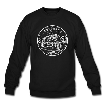 Colorado Sweatshirt - State Design Colorado Crewneck Sweatshirt - black