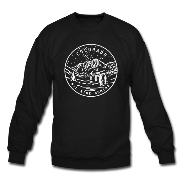 Colorado Sweatshirt - State Design Colorado Crewneck Sweatshirt - black