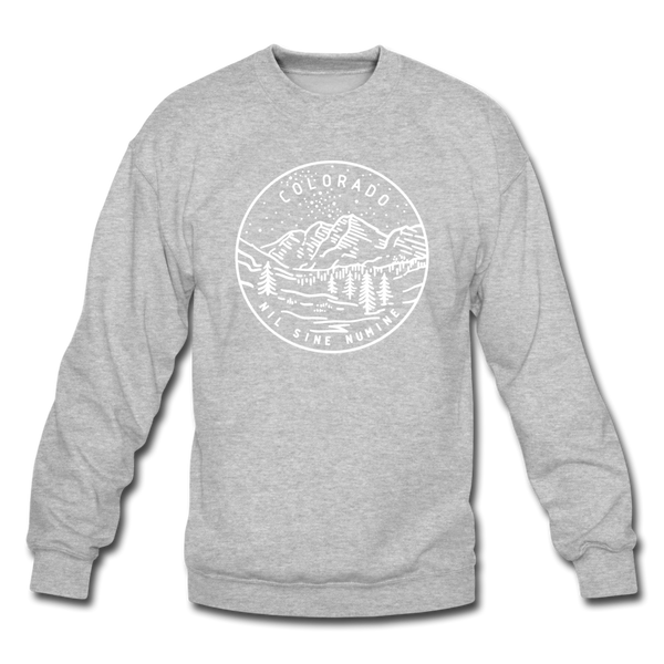 Colorado Sweatshirt - State Design Colorado Crewneck Sweatshirt - heather gray