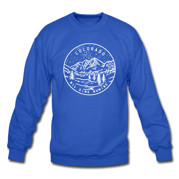 Colorado Sweatshirt - State Design Colorado Crewneck Sweatshirt - royal blue