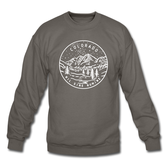 Colorado Sweatshirt - State Design Colorado Crewneck Sweatshirt - asphalt gray