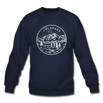 Colorado Sweatshirt - State Design Colorado Crewneck Sweatshirt - navy