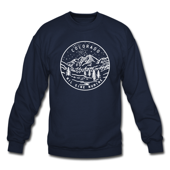 Colorado Sweatshirt - State Design Colorado Crewneck Sweatshirt - navy