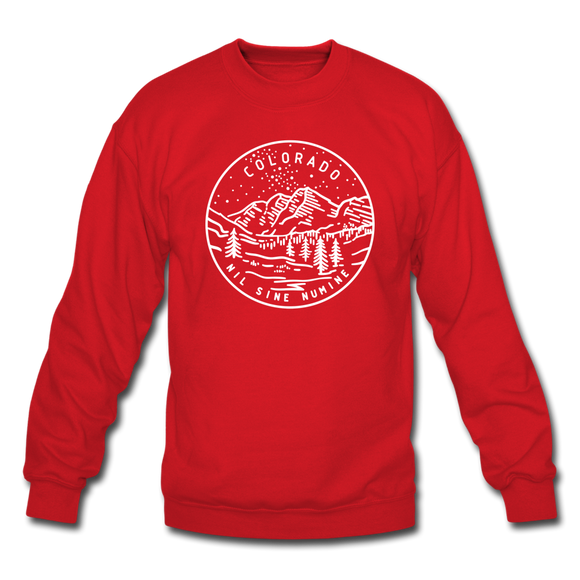 Colorado Sweatshirt - State Design Colorado Crewneck Sweatshirt - red