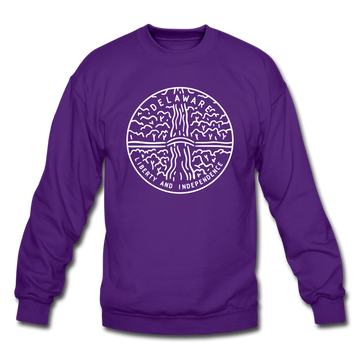 Delaware Sweatshirt - State Design Delaware Crewneck Sweatshirt - purple