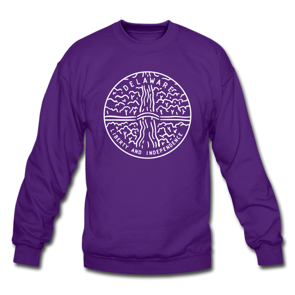 Delaware Sweatshirt - State Design Delaware Crewneck Sweatshirt - purple