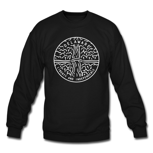 Delaware Sweatshirt - State Design Delaware Crewneck Sweatshirt - black