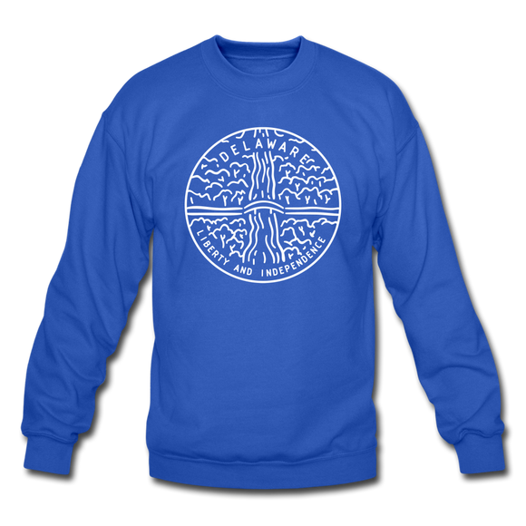 Delaware Sweatshirt - State Design Delaware Crewneck Sweatshirt - royal blue