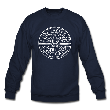 Delaware Sweatshirt - State Design Delaware Crewneck Sweatshirt - navy