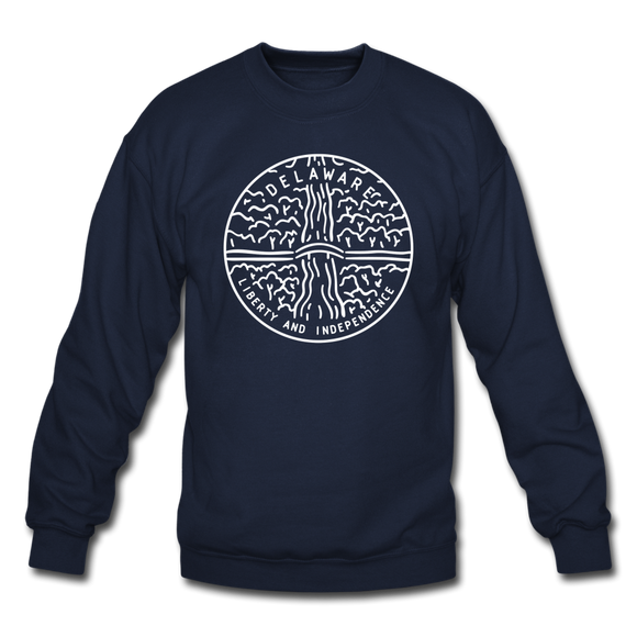 Delaware Sweatshirt - State Design Delaware Crewneck Sweatshirt - navy