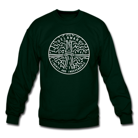 Delaware Sweatshirt - State Design Delaware Crewneck Sweatshirt - forest green