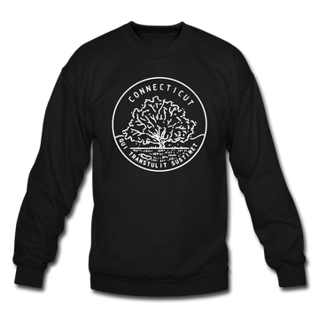 Connecticut Sweatshirt - State Design Connecticut Crewneck Sweatshirt - black