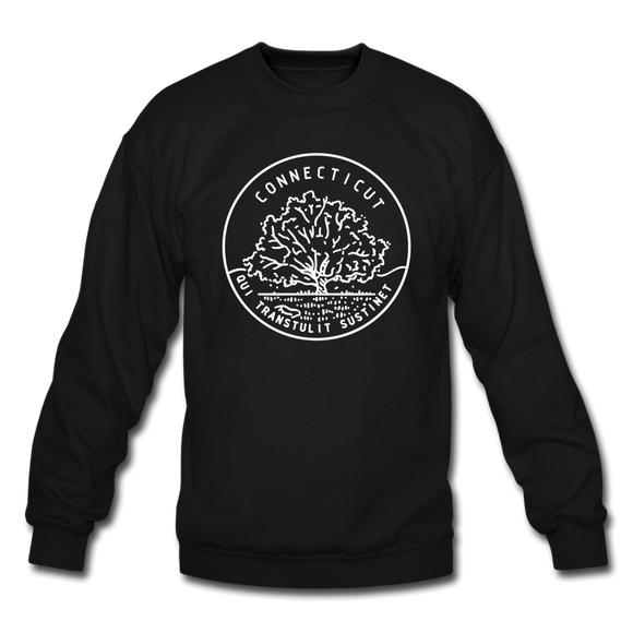Connecticut Sweatshirt - State Design Connecticut Crewneck Sweatshirt - black