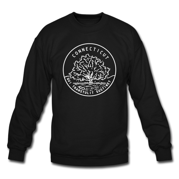 Connecticut Sweatshirt - State Design Connecticut Crewneck Sweatshirt - black