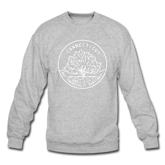 Connecticut Sweatshirt - State Design Connecticut Crewneck Sweatshirt - heather gray