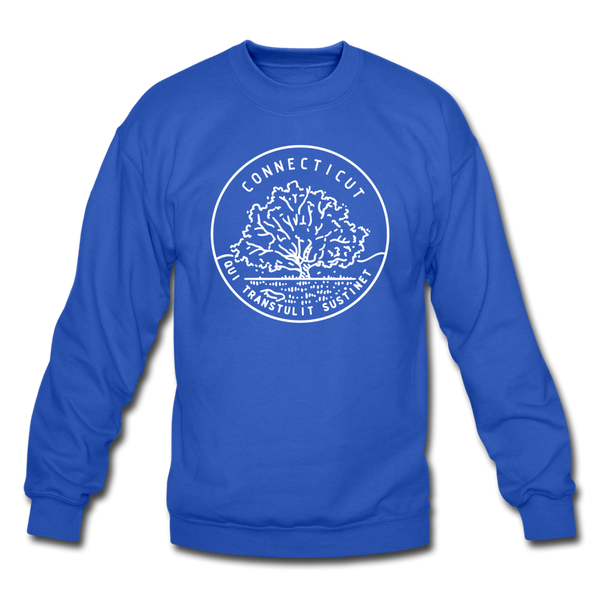 Connecticut Sweatshirt - State Design Connecticut Crewneck Sweatshirt - royal blue