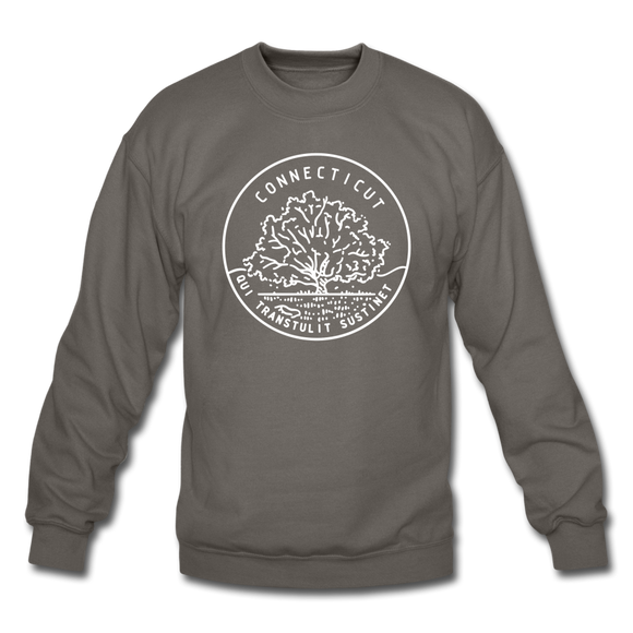 Connecticut Sweatshirt - State Design Connecticut Crewneck Sweatshirt - asphalt gray