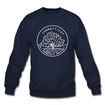 Connecticut Sweatshirt - State Design Connecticut Crewneck Sweatshirt - navy