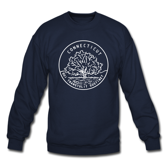 Connecticut Sweatshirt - State Design Connecticut Crewneck Sweatshirt - navy