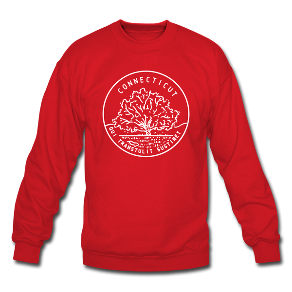 Connecticut Sweatshirt - State Design Connecticut Crewneck Sweatshirt - red
