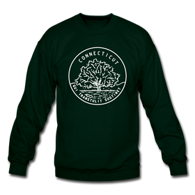 Connecticut Sweatshirt - State Design Connecticut Crewneck Sweatshirt - forest green