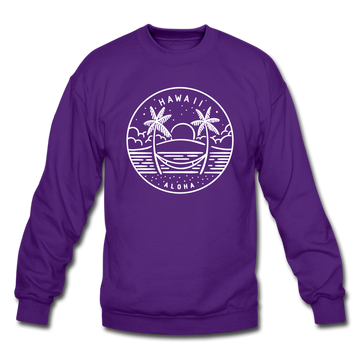 Hawaii Sweatshirt - State Design Hawaii Crewneck Sweatshirt - purple