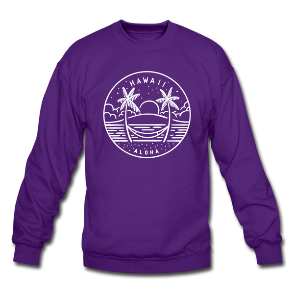 Hawaii Sweatshirt - State Design Hawaii Crewneck Sweatshirt - purple