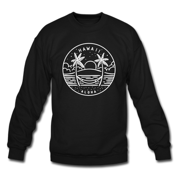 Hawaii Sweatshirt - State Design Hawaii Crewneck Sweatshirt - black