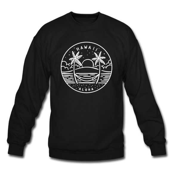 Hawaii Sweatshirt - State Design Hawaii Crewneck Sweatshirt - black