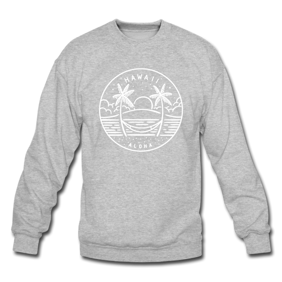 Hawaii Sweatshirt - State Design Hawaii Crewneck Sweatshirt - heather gray