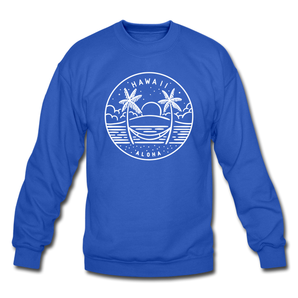 Hawaii Sweatshirt - State Design Hawaii Crewneck Sweatshirt - royal blue