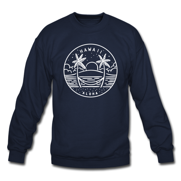 Hawaii Sweatshirt - State Design Hawaii Crewneck Sweatshirt - navy