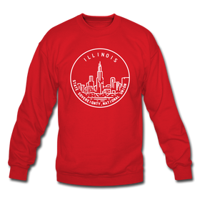 Illinois Sweatshirt - State Design Illinois Crewneck Sweatshirt - red