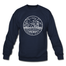 Iowa Sweatshirt - State Design Iowa Crewneck Sweatshirt - navy