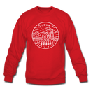 Iowa Sweatshirt - State Design Iowa Crewneck Sweatshirt - red