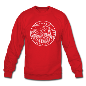Iowa Sweatshirt - State Design Iowa Crewneck Sweatshirt - red