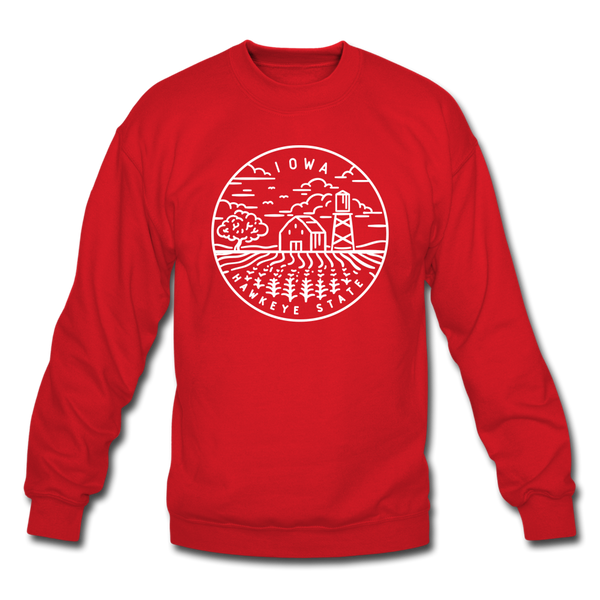Iowa Sweatshirt - State Design Iowa Crewneck Sweatshirt - red