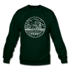 Iowa Sweatshirt - State Design Iowa Crewneck Sweatshirt - forest green