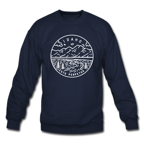 Idaho Sweatshirt - State Design Idaho Crewneck Sweatshirt - navy