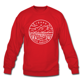Idaho Sweatshirt - State Design Idaho Crewneck Sweatshirt - red