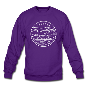 Indiana Sweatshirt - State Design Indiana Crewneck Sweatshirt - purple