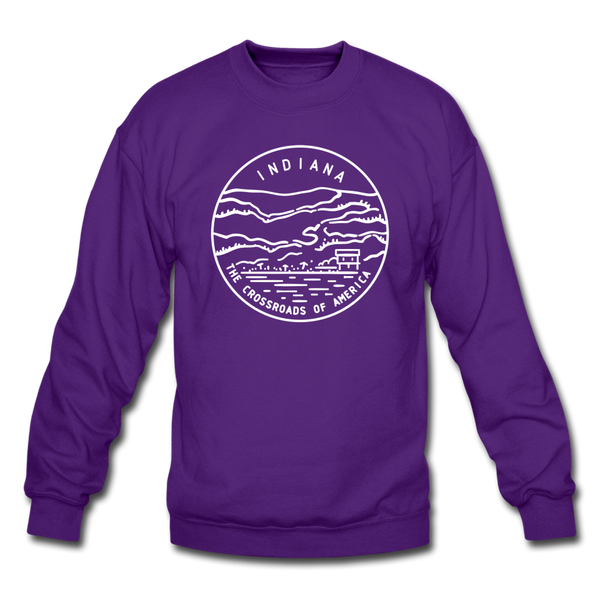 Indiana Sweatshirt - State Design Indiana Crewneck Sweatshirt - purple