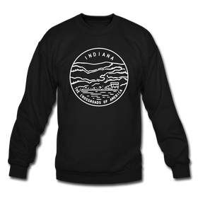 Indiana Sweatshirt - State Design Indiana Crewneck Sweatshirt - black