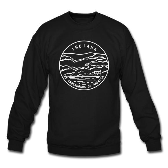 Indiana Sweatshirt - State Design Indiana Crewneck Sweatshirt - black