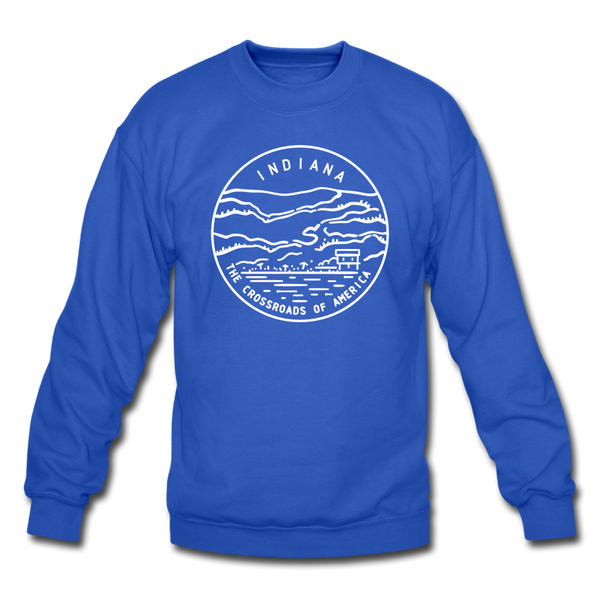 Indiana Sweatshirt - State Design Indiana Crewneck Sweatshirt - royal blue