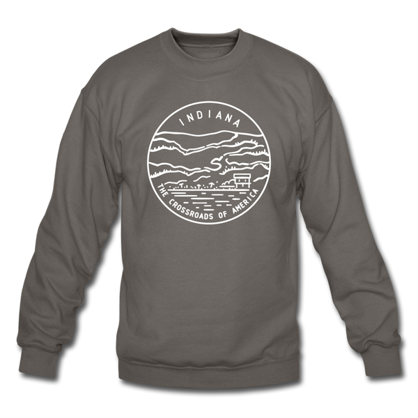 Indiana Sweatshirt - State Design Indiana Crewneck Sweatshirt - asphalt gray