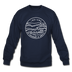 Indiana Sweatshirt - State Design Indiana Crewneck Sweatshirt - navy