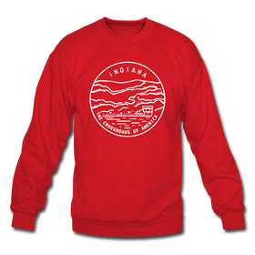Indiana Sweatshirt - State Design Indiana Crewneck Sweatshirt - red